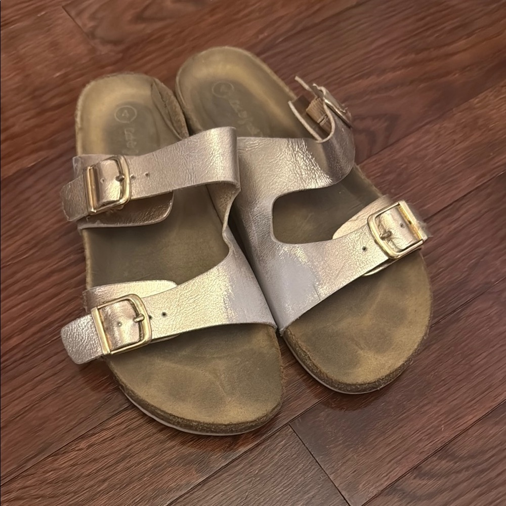 Cat & Jack Gold Sandals with Cork-Latex Footbed